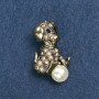 Brooch 'Puppy with a Ball' 3.5 × 2 cm, metal color: blackened gold