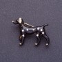 Brooch 'Black Dalmatian' 3x2.5 cm, black enamel, gold-tone metal