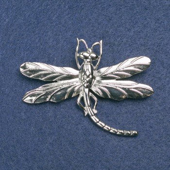 Dragonfly Brooch in Silver Metal 75×55 mm +