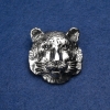 Tiger Brooch, silver-toned metal and black crystals 35 mm +