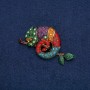Chameleon Brooch gold-tone metal with multicolored rhinestones 63x35mm +