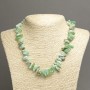Natural chrysoprase chip necklace 'Needle', diameter 15x5 mm ±, length 45 cm ±