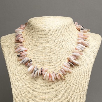 Natural Opal Stone Necklace - Opal Chip 'Needle', 18x6 mm diameter, 45 cm length