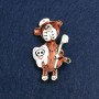 Brooch Bear Dentist gold-tone metal and enamel 50x30 mm +