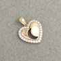 Xuping Pendant 18K Gold Plating Heart with White Crystals, 21x15 mm +