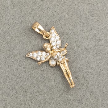 Pendant Xuping 18K Gold Plating Fairy with White Crystals, diameter 28×15 mm +