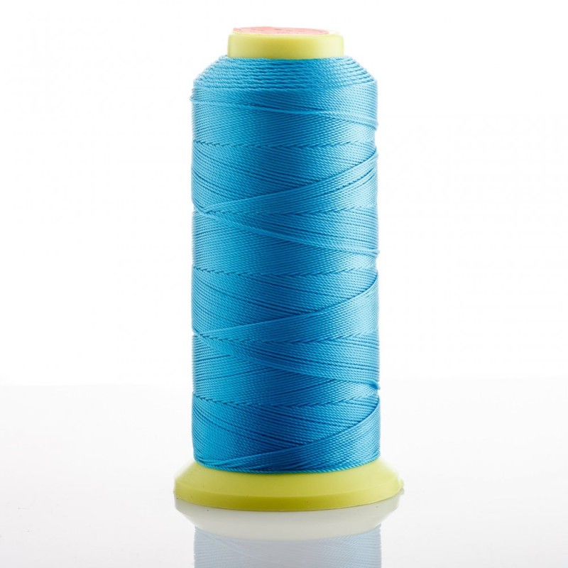 Turquoise nylon thread on a bobbin, diameter 0.9 mm for crafts, 500 m