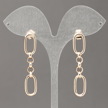 Xuping 18K Gold-Plated Ball Chain Stud Earrings, thickness 9.5 mm, length 48 mm