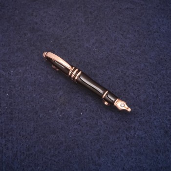 Brooch 'Pen' 5x45mm enamel, black on gold-tone metal