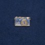 Camera Brooch in Gold-Toned Metal with Blue Enamel and White Stones, 30x17 mm +