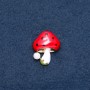 Brooch 'Mushroom' red cap 23×30 mm, metal color gold
