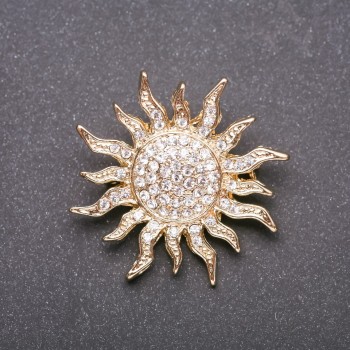 Brooch 'Sun Accent' yellow metal 45x45mm