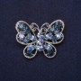 Butterfly Brooch with Blue Rhinestones