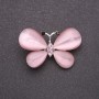 Butterfly Brooch with Pink Cat's Eye Stone