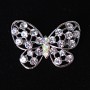 Brooch 'Butterfly' in silvery metal and crystals 35×20 mm +