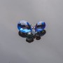 Brooch 'Butterfly' 2.5×3 cm silvery, blue crystals
