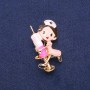 Nurse Brooch with Multicolored Enamel, Gold-Tone Metal 27×44 mm