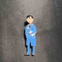Brooch "Med Brother" blue enamel, gold-tone metal 17x62 mm