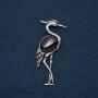 Heron Brooch-Pendant with Natural Aventurine Blue Sand Night of Cairo 80x30mm