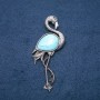Flamingo brooch pendant with Turquoise (synthetic) 85x30 mm
