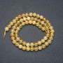 Beads on a Thread, Natural Stone Rutile Quartz Hair Quartz, Smooth Bead, 6 mm Diameter ±, Length 39 cm ±