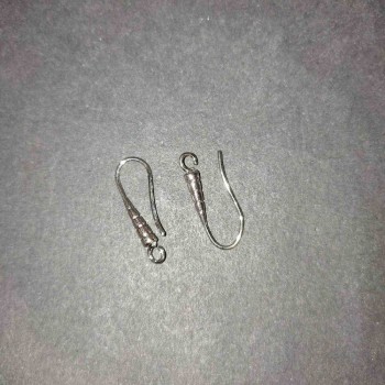 Pair of gray metal earring posts 20x3 mm, length 20 mm