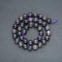 Beads on thread, natural amethyst, smooth round bead, 10mm diameter, 38cm length +