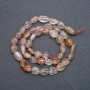 Beads on a thread of natural stone Rutile Quartz briolette, 7x10 mm diameter, 40 cm length +