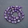 Amethyst beads on a string, round faceted, 8×10 mm, length 40 cm +