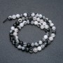 Beads on a thread of natural quartz — smooth round beads, rutilated quartz, diameter 6mm ±, length 39cm