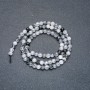 Beads on Thread, Natural Stone Hair Quartz Smooth Sphere, 4mm Diameter, 39cm Length