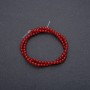 Carnelian smooth round bead on cord, 4 mm diameter, 39 cm length