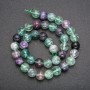 Fluorite beads on thread, smooth ball beads, 10 mm diameter, 38 cm length