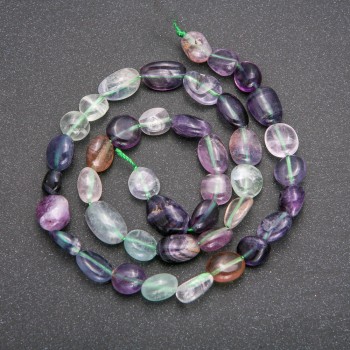 Beads on a strand of natural fluorite, diameter 7–9 mm, length 40 cm