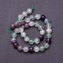 Fluorite natural stone beads on thread, 10 mm diameter, 37 cm length