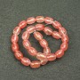 Beads on a strand of natural chalcedony in barrel shape, diameter 10×14 mm, length 39 cm