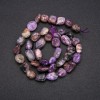 Charoite natural stone beads, haltivka shape, diameter 8x12 mm (±), length 38 cm