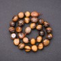 Tiger's Eye Beads on a Thread, Faceted, 9×13 mm diameter, 38 cm length