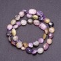 Charoite natural stone beads, coin-shaped 'Coin', 9mm diameter (+/-), thread length 39 cm