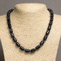 Aventurine Necklace 'Night of Cairo' Cylinder Barrel, length 45 cm, diameter 10x14 mm +