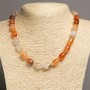 Carnelian Bead Necklace 'Barrel', bead diameter 10x14 mm, length 46-48 cm+