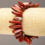 Bracelet with Natural Red Jasper Chips on Elastic, dia. 10-27×3-7(±)mm, circumference 18 cm