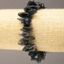 Elastic bracelet with natural iolite chips 'Needle', diameter 11-21×4-8 mm, length 18 cm +