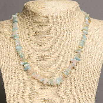 Morganite Necklace, natural stone, faceted beads, diameter 9x4 mm, length 45–47 cm +