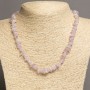 Kunzite Natural Stone Necklace, chips 8x3 mm, length 46-49 cm