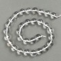 Rock crystal beads on a thread, smooth ball, 12 mm diameter, 37 cm length