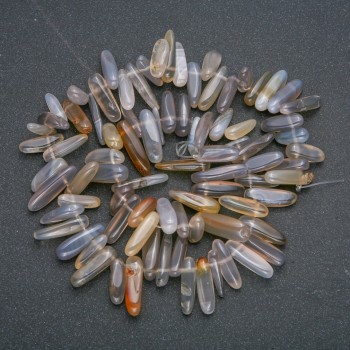 Thread of smoky agate chip "Needle", diameter 20x7 mm, length 41 cm +