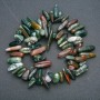 Bead strand of natural green jasper