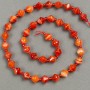 Beads on a string - natural carnelian, faceted diamond 8x8 mm, length 39 cm ± (seed bead insert 3x3 mm)