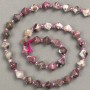 Beads on a thread, natural stone Tourmaline, faceted diamond-shaped, 8×8 mm, length 39 cm ± (seed bead insert 3×3 mm)
